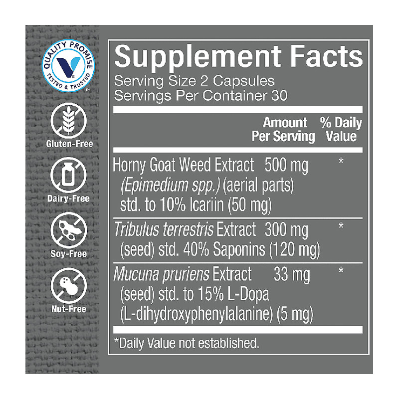 THE VITAMIN SHOPPE HORNY GOAT WEED COMPLEX 60 CAPS