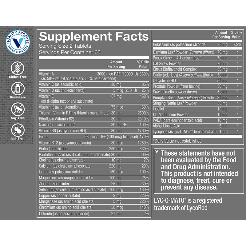 THE VITAMIN SHOPPE ESPECIALLY FOR MEN X 120 TABLETS