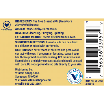 VITAMIN SHOPPE TEA TREE ESSENTIAL OIL 1 FL OZ