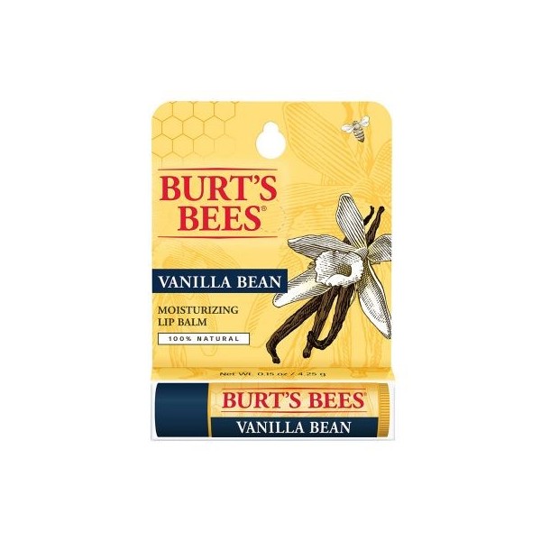 BURT'S BEES LIP BALM VANILLA BEAN BLISTER 0.15 OZ / Burt's Bess Bálsamo Labial de Vainilla  (4.25G)