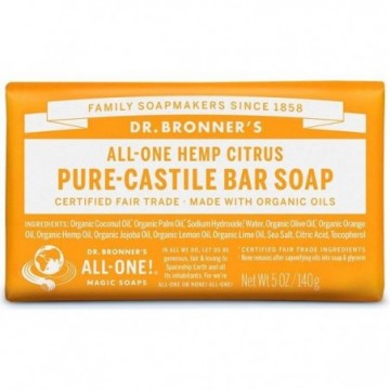 DR BRONNER'S SOAP BAR CITRUS ORANGE / Jabón puro de castilla en barra aroma Cítrico