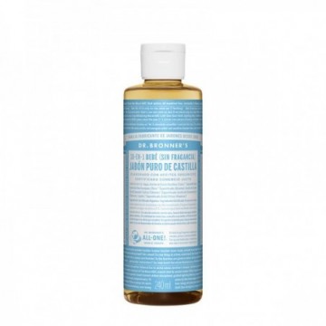 DR BRONNER'S SOAP LIQUID BABY MILD X 8 oz / Jabón puro de castilla líquido sin fragancias de 237 ml