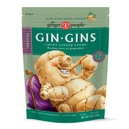 GIN GINS ORIGINAL CHEWY GINGER CANDY BAG 3 OZ