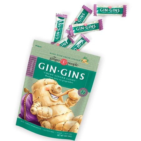GIN GINS ORIGINAL CHEWY GINGER CANDY BAG 3 OZ