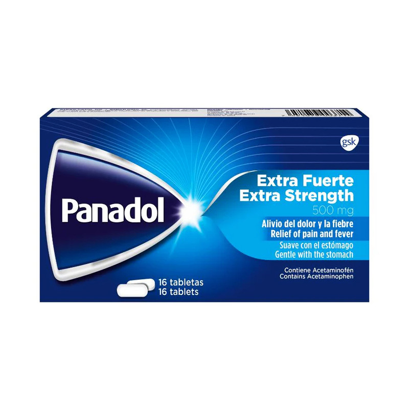 PANADOL EXTRA FUERTE 500 MG X 16 TABLETAS