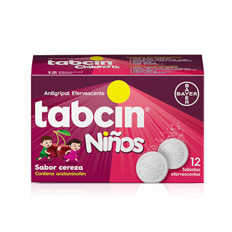 TABCIN EFERVESCENTE PARA NIÑOS CEREZA X 12 TAB