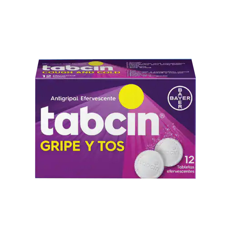 TABCIN GRIPE Y TOS X 12 TABLETAS EFERVESCENTES