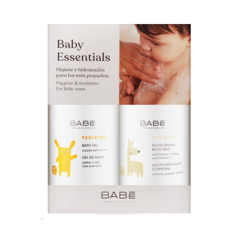 BABÉ BABY BOX ESSENTIAL PEDIATRIC GEL DE BAÑO 500ML + PEDIATRIC LECHE HIDRATANTE