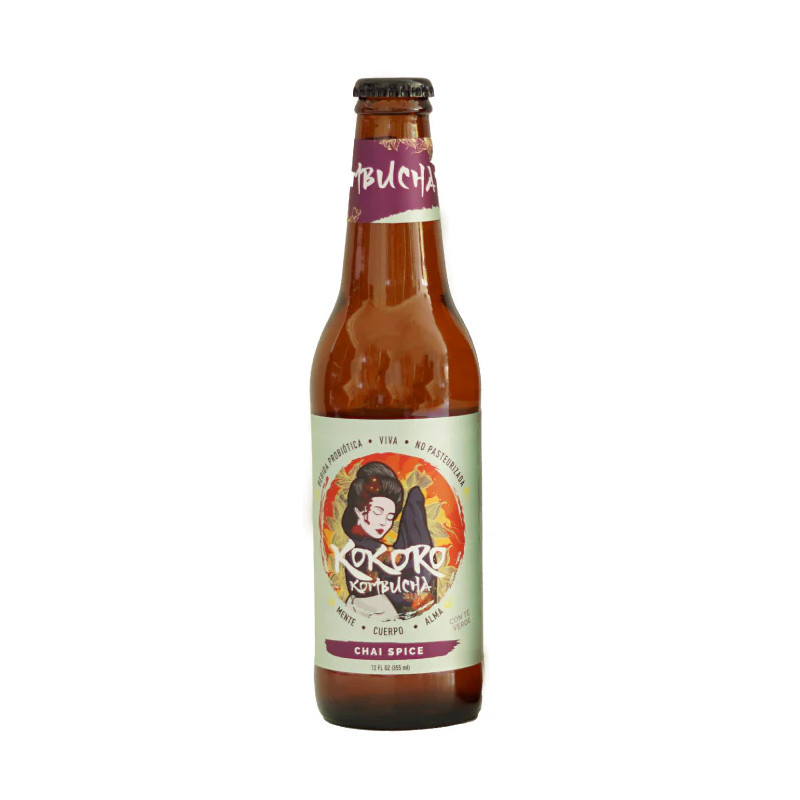 KOKORO KOMBUCHA SABOR CHAI SPICE 12 OZ