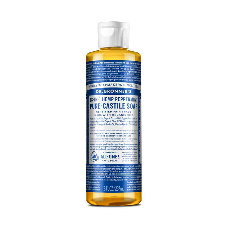 DR. BRONNER'S MENTA JABÓN LÍQUIDO PURO DE CASTILLA 8 OZ