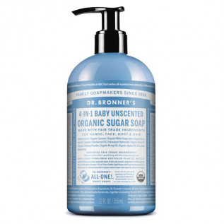 DR. BRONNER'S BEBE SIN AROMA JABÓN DE AZÚCAR ORGÁNICO 12 OZ