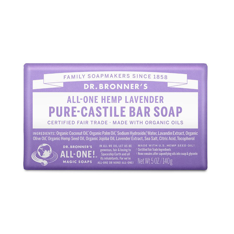 DR. BRONNER'S LAVANDA JABÓN EN BARRA PURO DE CASTILLA 140G