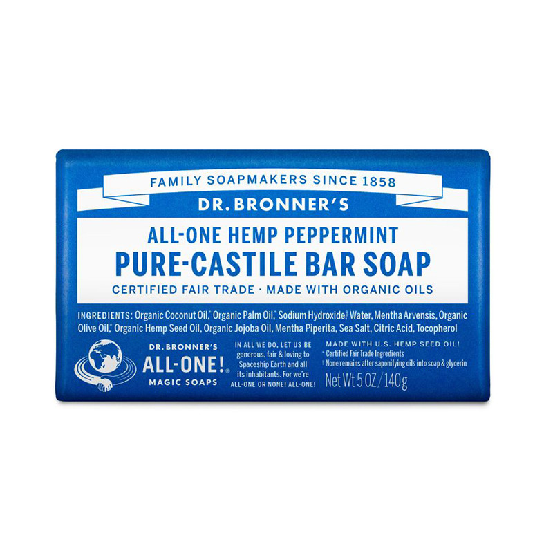 DR. BRONNER'S MENTA JABÓN EN BARRA PURO DE CASTILLA 140G