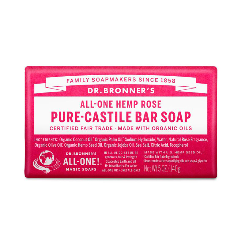 DR. BRONNER'S ROSAS JABÓN EN BARRA PURO DE CASTILLA 140G