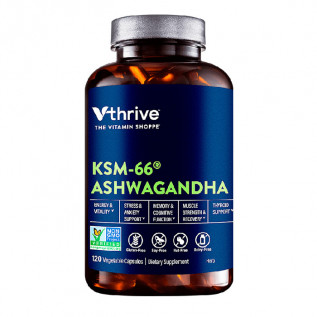 THE VITAMIN SHOPPE VTHRIVE KSM-66 ASHWAGANDHA 120 CAPS