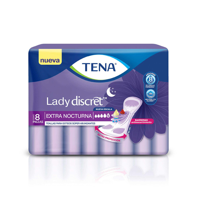 TENA LADY EXTRA NOCTURNA X 8 TOALLAS