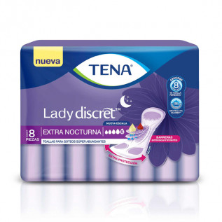 TENA LADY EXTRA NOCTURNA X 8 TOALLAS