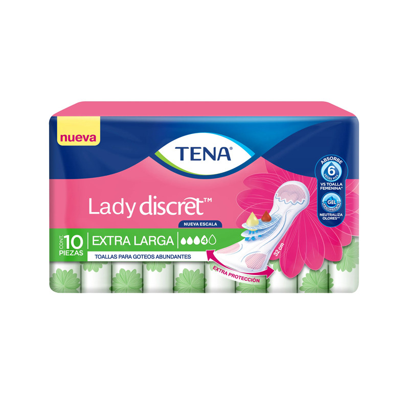 TENA DISCRET TOALLAS EXTRA LARGA X 10