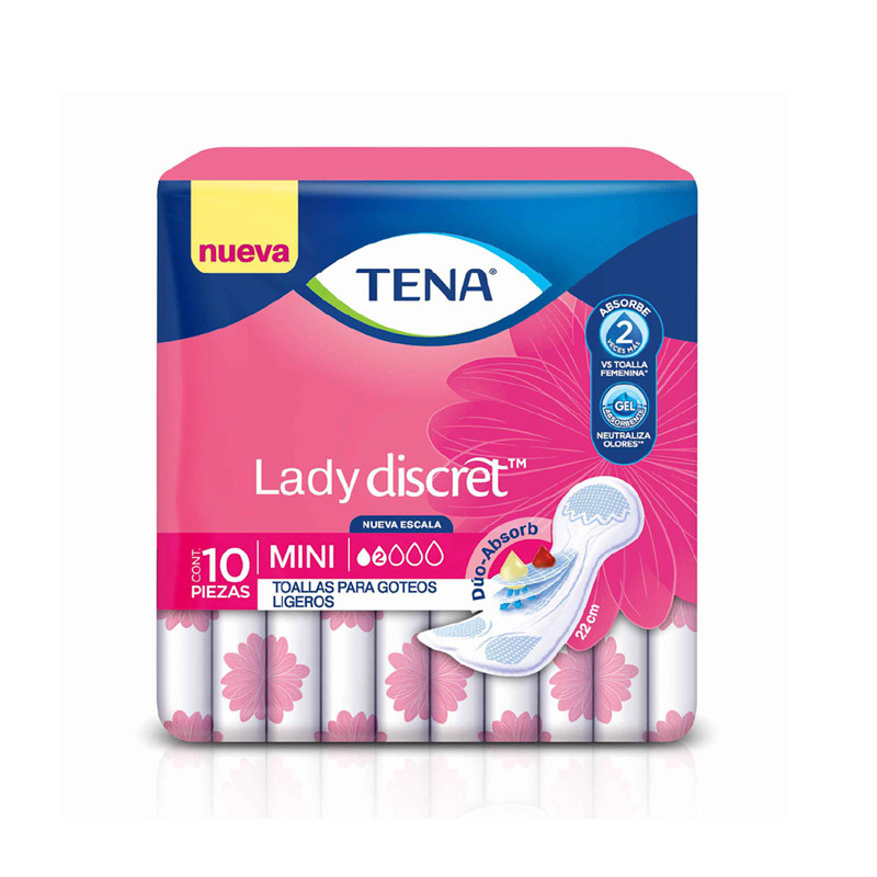 TENA DISCRET LADY MINI X 10 TOALLAS