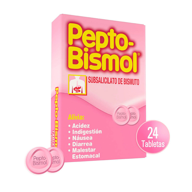 PEPTO-BISMOL TABLETAS MASTICABLES CAJA X 24 TAB