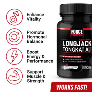 FORCE FACTOR LONGJACK TONGKAT ALI 30 CAPSULAS