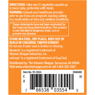 RESERVIE TRANS RESVERATROL 250 60 EA