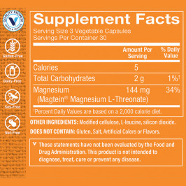 THE VITAMIN SHOPPE MAGNESIUM L-THREONATE 144 MG (90 VEG CAP)