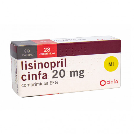 LISINOPRIL CINFA 20 MG POR UNIDAD