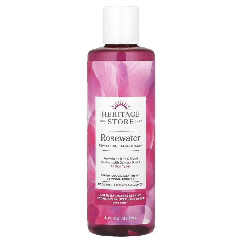 HERITAGE STORE ROSEWATER TONER MOISTURIZING 8 OZ HERITAGE STORE ROSEWATER TONER MOISTURIZING 8 OZ