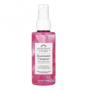 HERITAGE STORE ROSEWATER CLEANSER 4 OZ