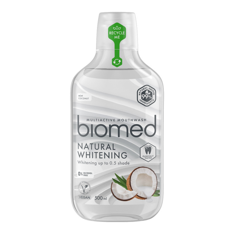 BIOMED MOUTHWASH NATURAL WHITENING MINT COCONUT 500 ML
