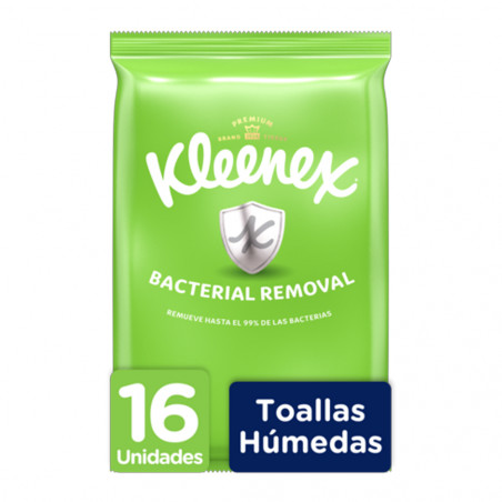 KLEENEX BACTERIAL REMOVAL X 16 TOALLAS HUMEDAS