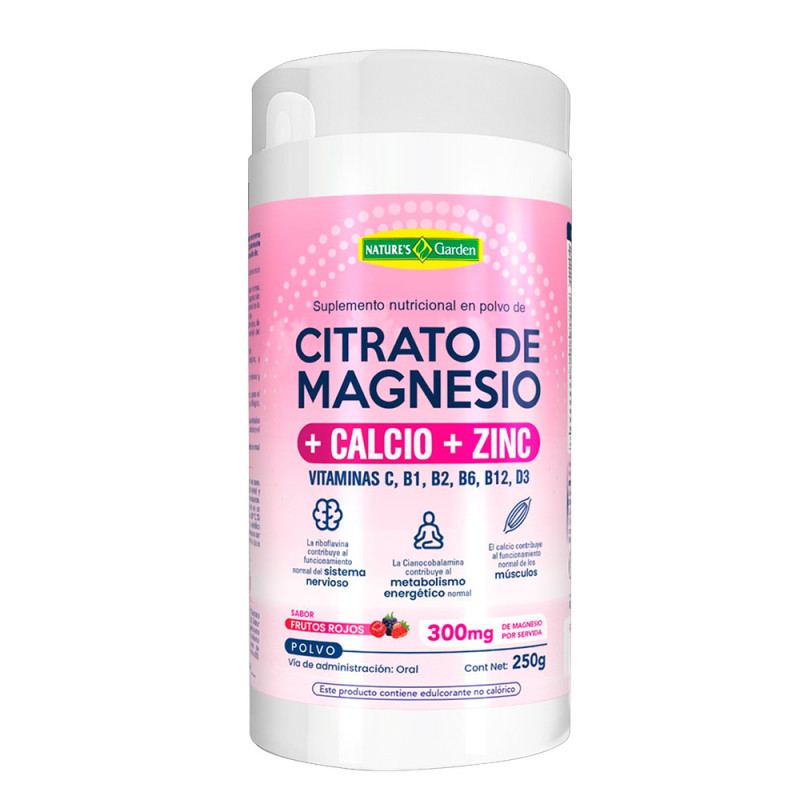 NATURES GARDEN CITRATO DE MAGNESIO FRUTOS ROJOS 250 GR