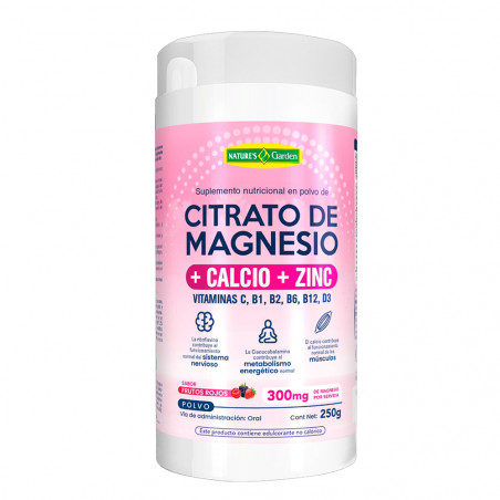 NATURES GARDEN CITRATO DE MAGNESIO FRUTOS ROJOS 250 GR