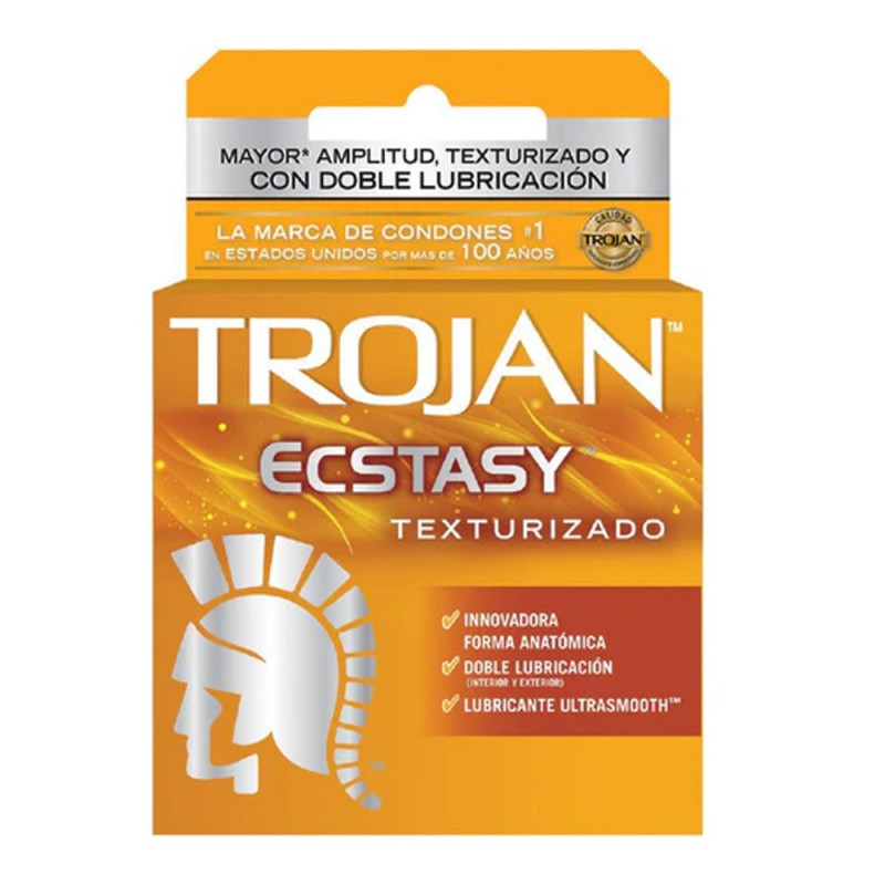 TROJAN ECSTASY TEXTURIZADO X 2