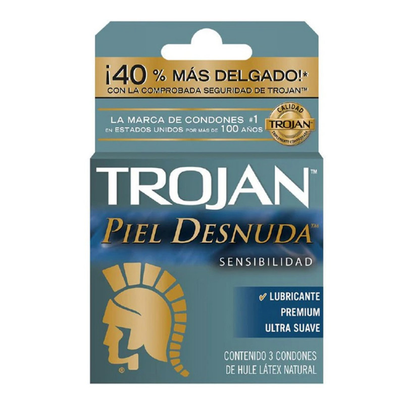 TROJAN PIEL DESNUDA X 3