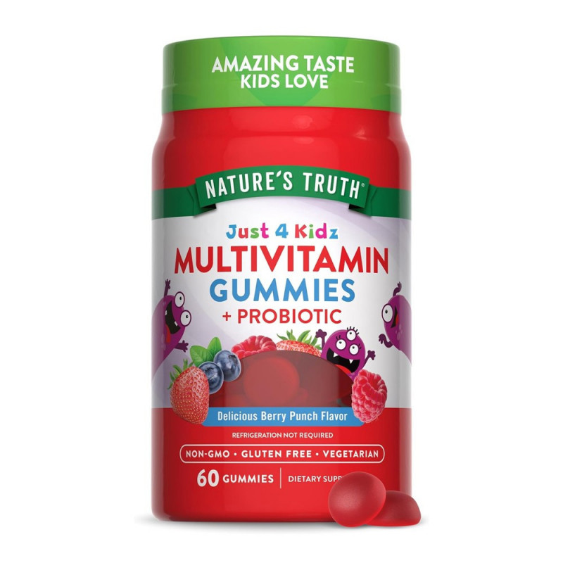 NATURES TRUTH KIDS MULTIVITAMIN + PROBIOTIC 60 GUMMIES