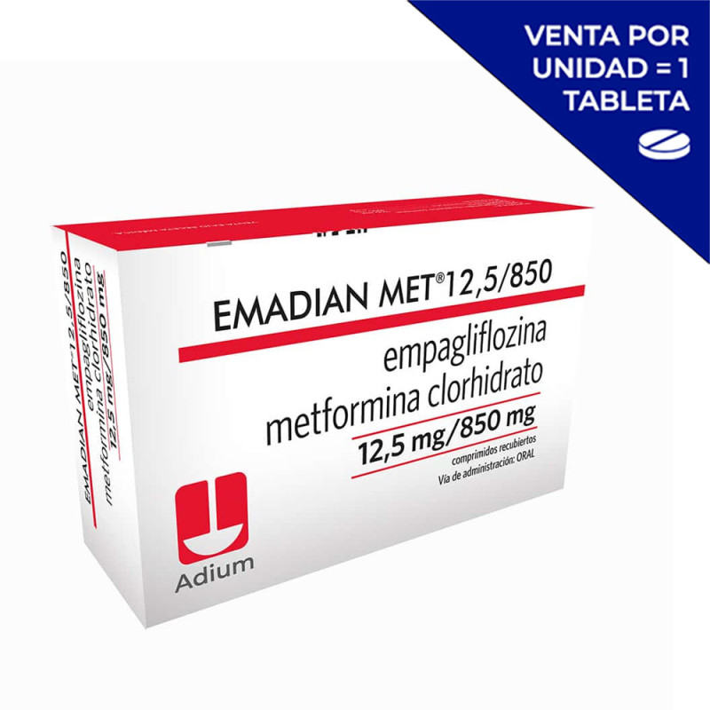 EMADIAN MET 12.5/850 MG COMP (POR UNIDAD)