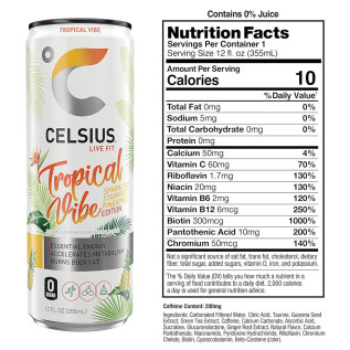 CELSIUS SPARKLING TROPICAL VIBE (POR UNIDAD)