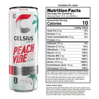 CELSIUS SPARKLING PEACH VIBE (POR UNIDAD)