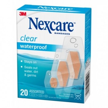 3M NEXCARE CLEAR WATERPROOF BANDAGES ASSORTED  X 20