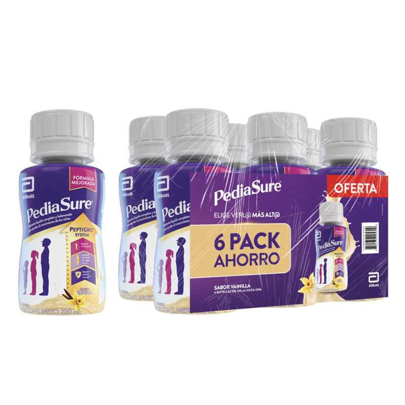 PEDIASURE PEPTIGRO VAINILLA 220 ML 6-PACK
