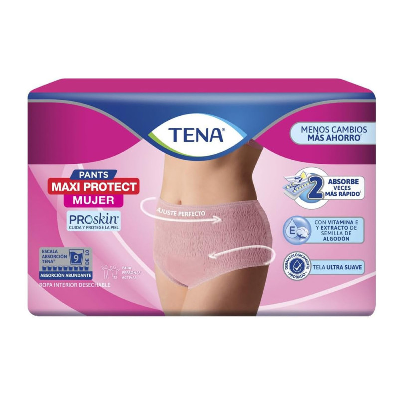 TENA PANTS MAXI PROTECT MUJER TALLA CH/M X 14