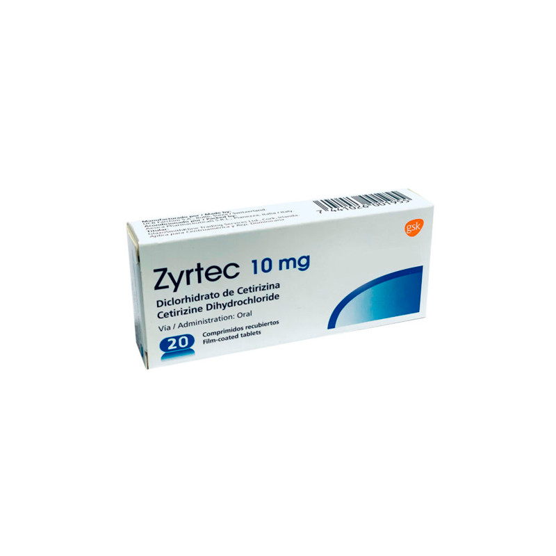 ZYRTEC 10 MG X 20 TAB (POR UNIDAD)