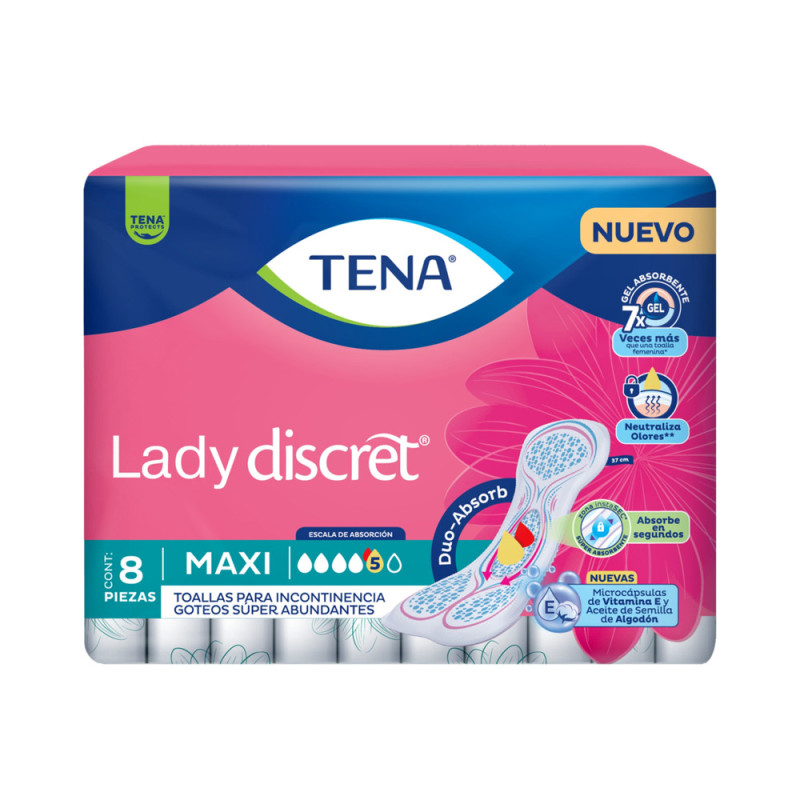 TENA LADY MAXI X 8 PIEZAS