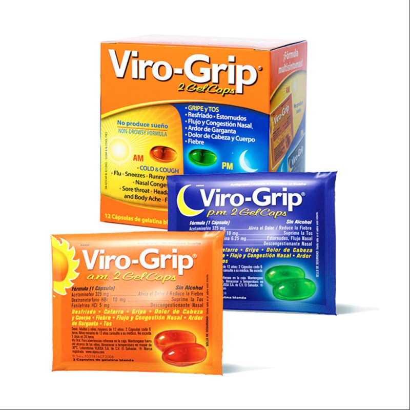 VIRO GRIP AM/PM 2 GELCAPS CAJA 3 SOBRES AM/PM