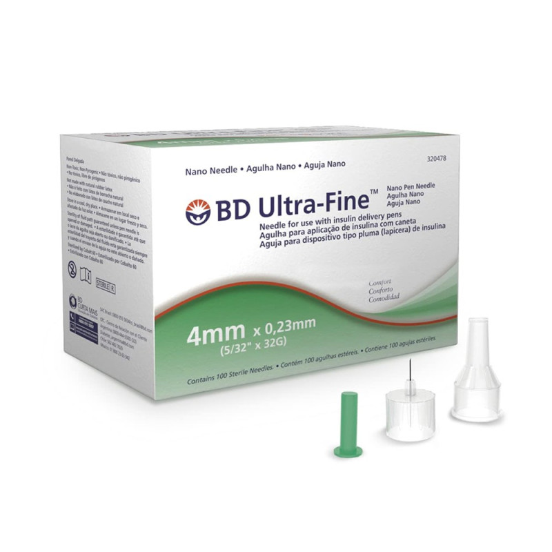 BD ULTRA-FINE 4 MM 32G X 5/32"X 100 PCS (POR UNIDAD)