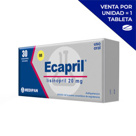 ECAPRIL LISINOPRIL 20 MG (POR UNIDAD)