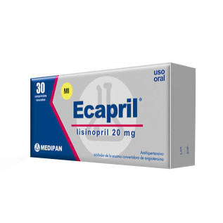 ECAPRIL LISINOPRIL 20 MG (POR UNIDAD)